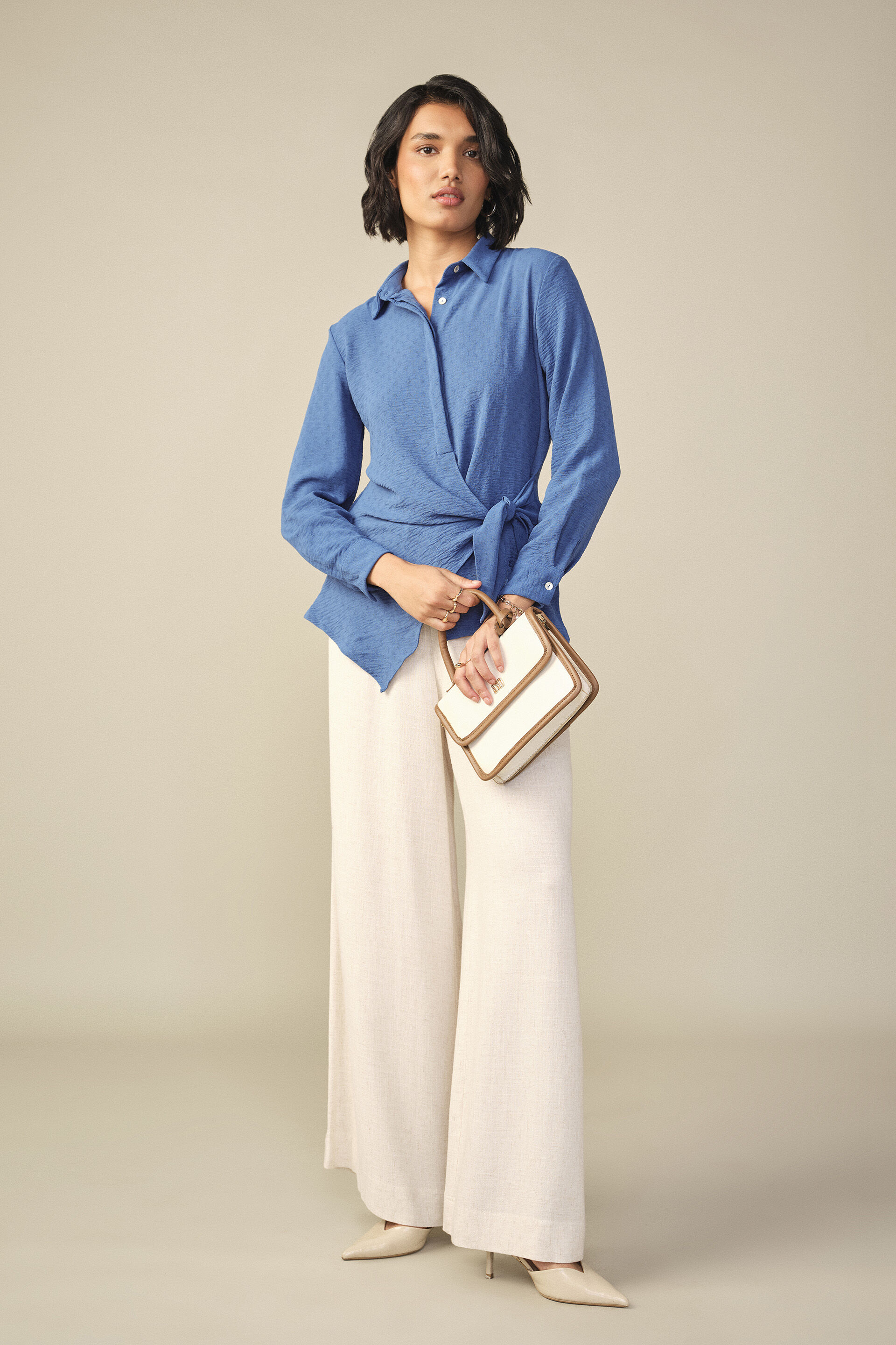 Wrap Style Top in Blue, Blue, image 4